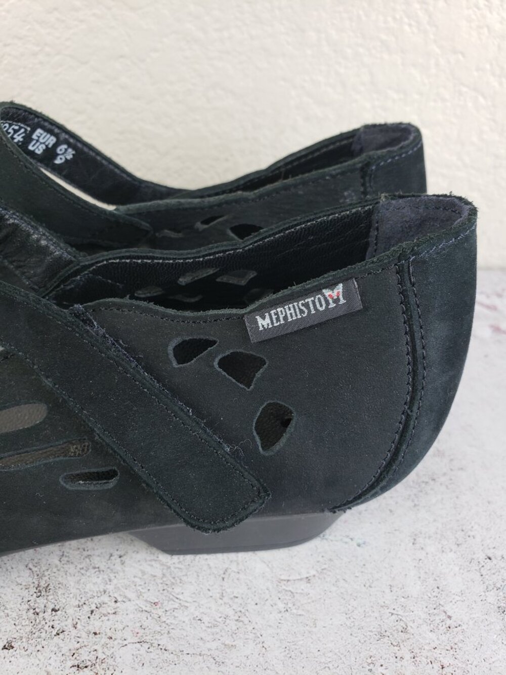 Mephisto Perforated Shoes Mary Janes Black Leather Nubuck Comfort Shoe size 9 - Picture 4 of 12
